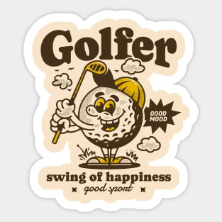 Golfer, swing of happiness Sticker